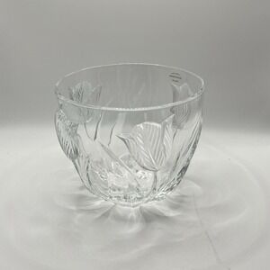 Vintage Clear Crystal Glass Tulip Design 5 1/2" Vase 24% Lead Crystal France